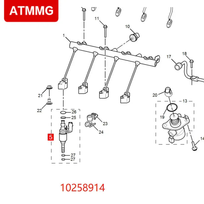 ATMMG Original new fuel injector assembly Fuel injector nozzle 10258914 0261500712 For SAIC MG6 MG HS RX5 MG5 new 1.5T - sayaragear