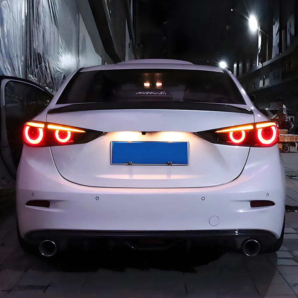 Vland 14-18 Mazda3 Axela 3rd Gen (BM, BN) Sedan LED Tail Lights With Dynamic Welcome Lighting Smoked sayaragear