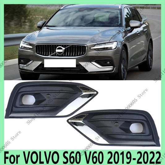 For VOLVO S60 V60 2019-2022 Automobile Accessories Bumper Fog Light Frame Protective Cover With Cover Plating 31455640 31455641 sayaragear