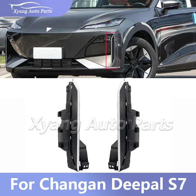 Front Bumper Interactive Light Silver Decor Trim For Changan Deepal S7 2803435-ED01 2803436-ED01 sayaragear