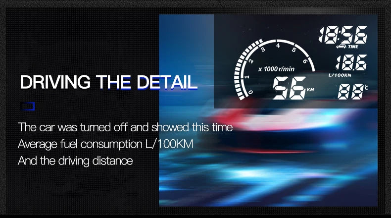 KWHUD HUD Head Up Display Car OBD2 Digital Speedometer RPM Tacho Volt Water Temp Meter Windshield Speed Projector Car Electronic sayaragear