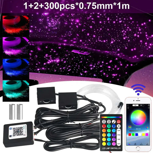RGBW 1/2/4/6 split machine Car Roof Star Light APP Control Fiber Optic Star Ceiling Light Starry Sky ceiling for Car Home sayaragear