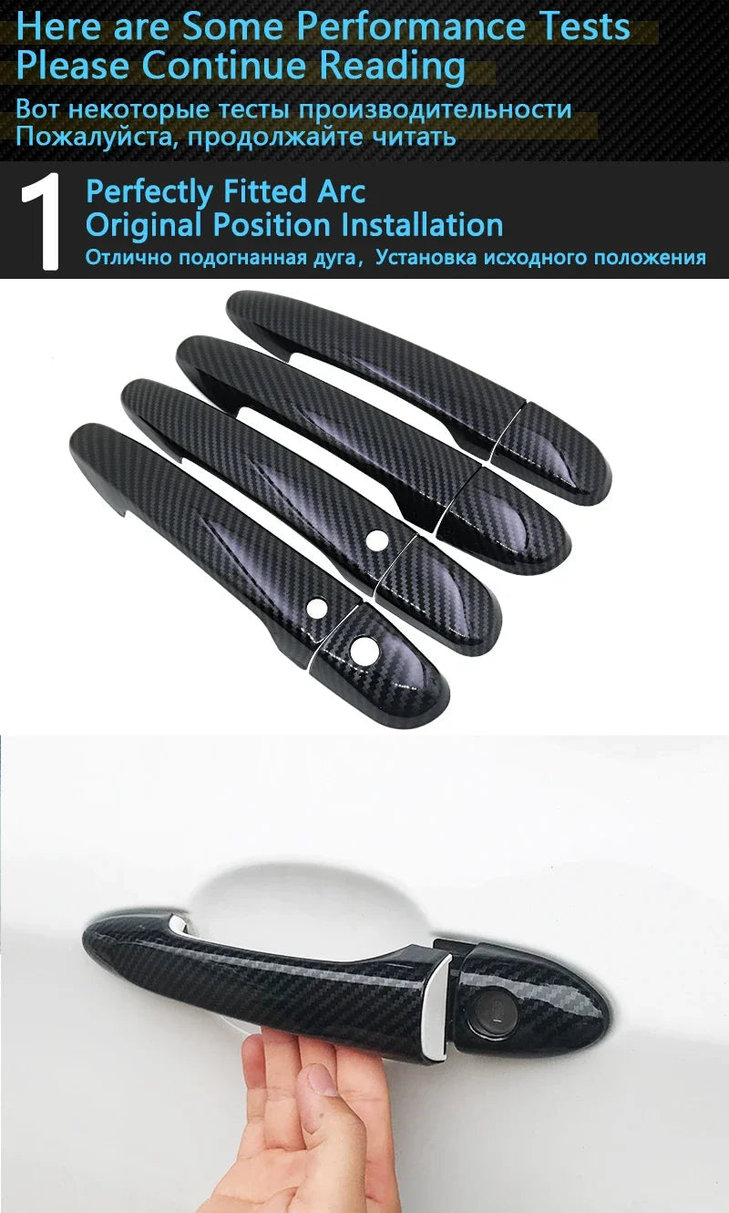 Black Carbon Fiber for Ford Focus 2 MK2 MK2.5 2004 2005 2006 2007 2009 2010 Door Handle Cover Sticker DecorationsCar Accessories sayaragear