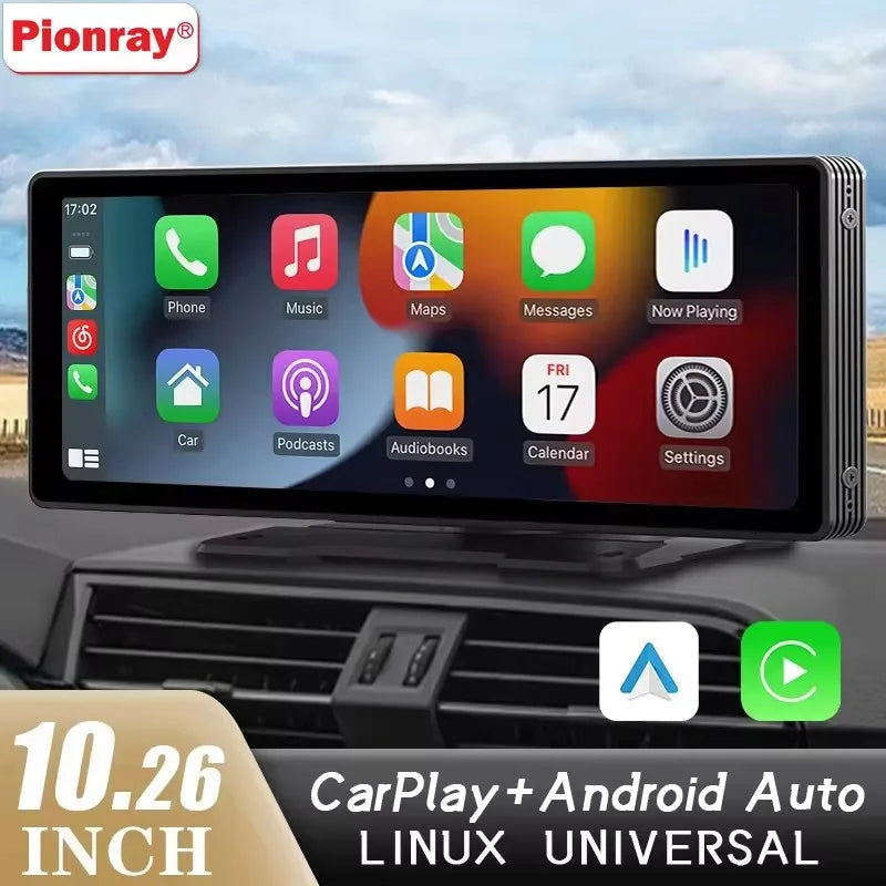 Universal Portable Wireless Carplay Screen for Car with Android Auto Touchscreen Car Stereo System sayaragear
