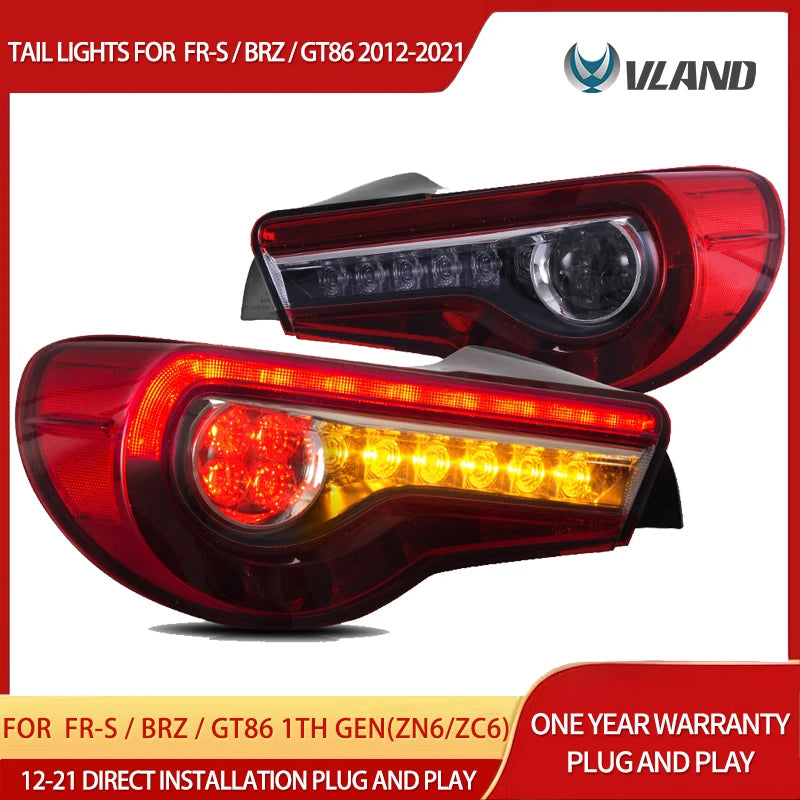 Vland 2012-2021 FR-S / BRZ / GT86 1st Gen (ZN6/ZC6) LED Tail Lights With Sequential Turn Signal sayaragear