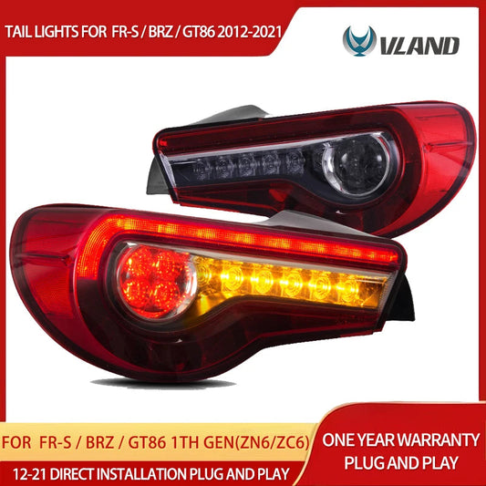 Vland 2012-2021 FR-S / BRZ / GT86 1st Gen (ZN6/ZC6) LED Tail Lights With Sequential Turn Signal sayaragear