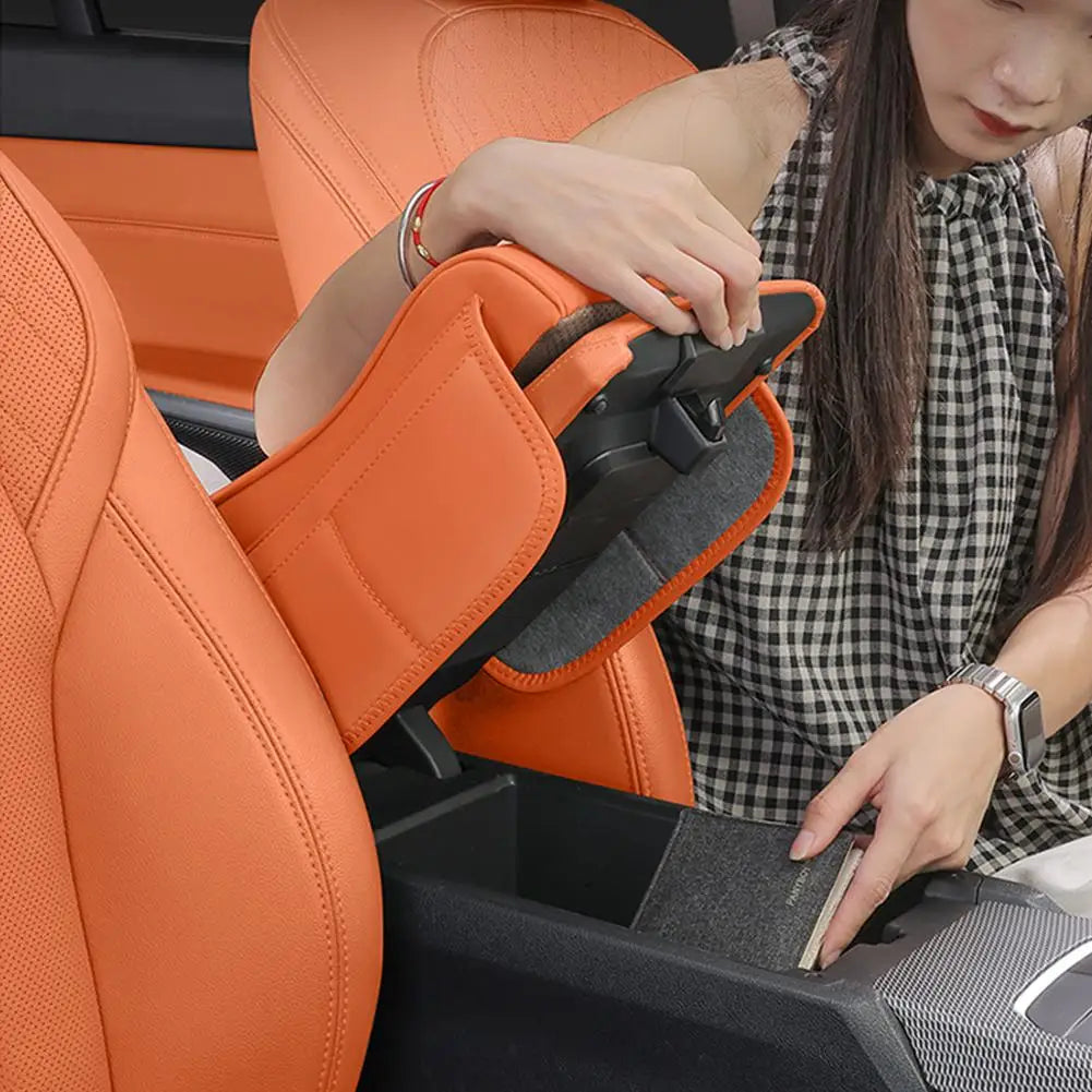 For Haval H9 2rd 2024 2025 Car Armrest Box Height Increase Pad Leather Protective Cover Storage Bag Auto Styling Accessories sayaragear