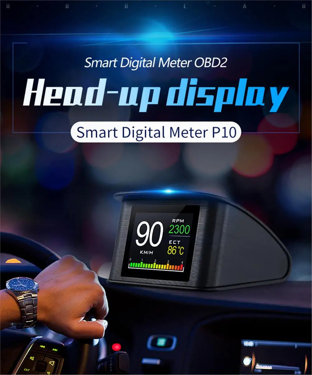 NEW Multi-function Full LCD Instrument OBD+GPS Dual System Car OBD2 GPS HUD Head Up Smart Digital Speedometer with Tester Alarm sayaragear
