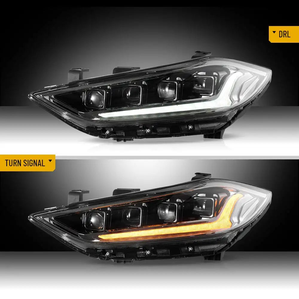 Vland 2017-2018 Hyundai Elantra Full LED Headlights With Sequential Turn Signal Plug and Play Head Lamp Assembly Replacement sayaragear