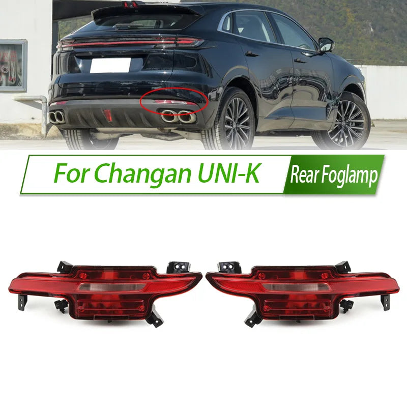 For Changan UNI-K UniK LED Rear Bumper Fog Light Reflector Stop Light Rear Fog Light Foglamp Lamp Warning Lamp Frame Cover sayaragear