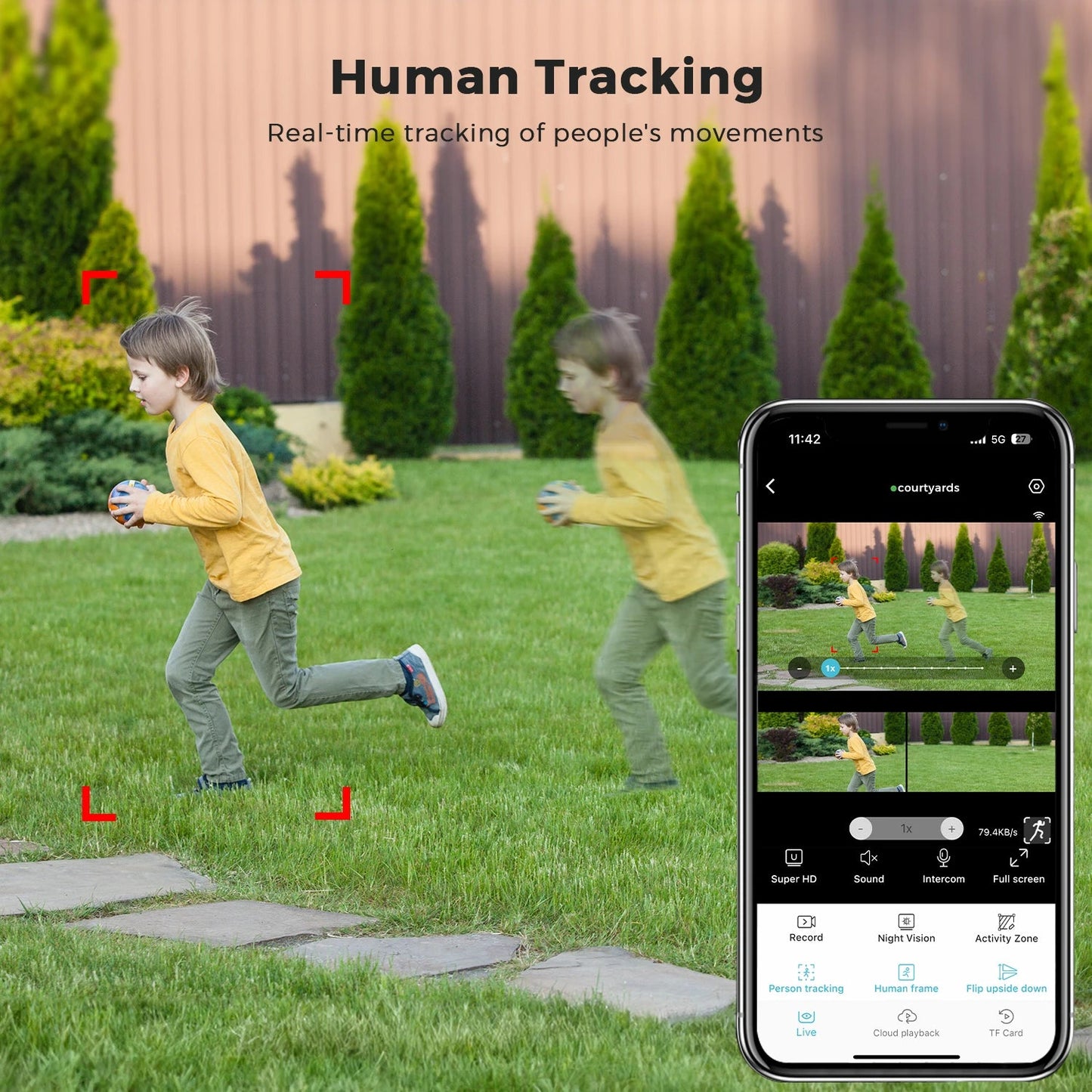 20MP Outdoors Wifi Camera 10K HD Three Lens Security 5G PTZ IP Camera 10X Digital Zoom Lens Human AI Auto Detect Tracking Camera sayaragear