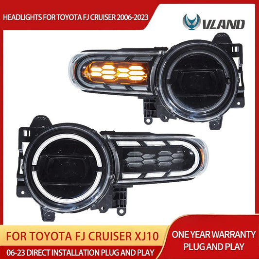 Vland 06-23 FJ Cruiser XJ10 Full LED Upgrade Headlights-Bright, Durable&Stylish sayaragear