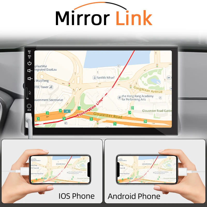 7 Inch Car Radio 1 Din MP5 Player Touch Screen Multimedia FM ISO Power Aux Input USB Bluetooth  Mirror Link Universal Autoradio sayaragear
