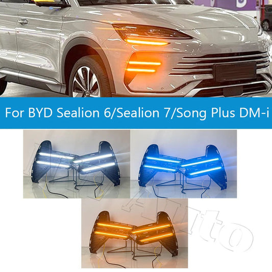 For 2023-2025 BYD Sealion 6 BYD Sealion 7 BYD Song Plus DM-i  Front Fog Lights Daytime  Front Bumper Light Running Lights sayaragear
