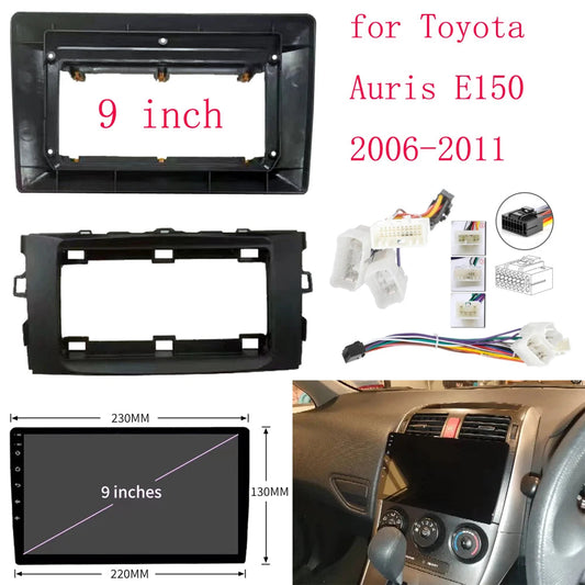 9 inch Car Radio Fascia Frame For Toyota Auris E150 2006 2007 2008 2009 2010 2011 Dash Fitting Panel Kit cable Car Dashboard sayaragear
