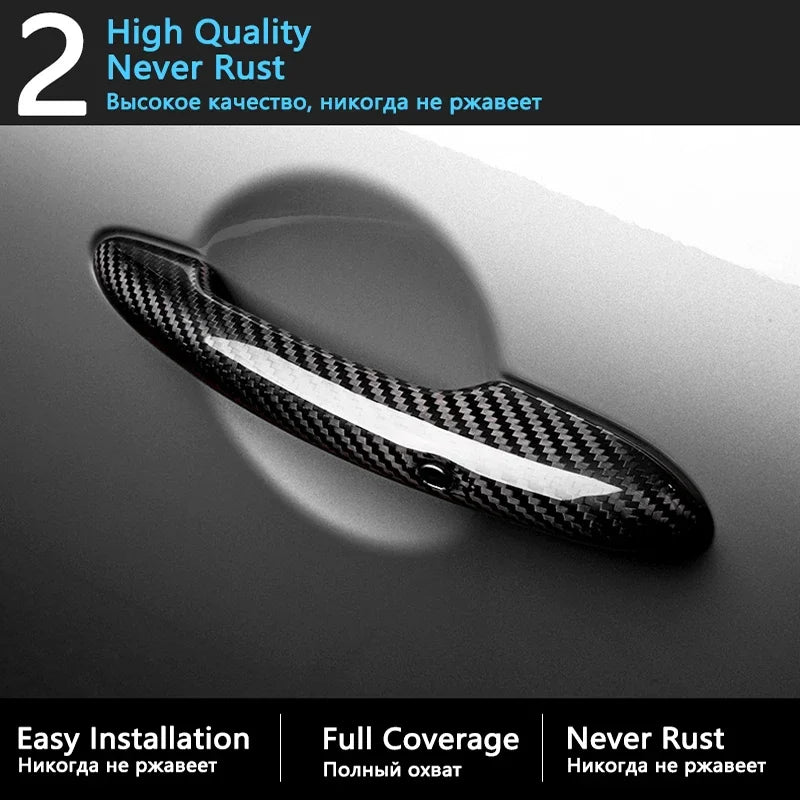 Black Carbon Fiber for Ford Focus 2 MK2 MK2.5 2004 2005 2006 2007 2009 2010 Door Handle Cover Sticker DecorationsCar Accessories sayaragear