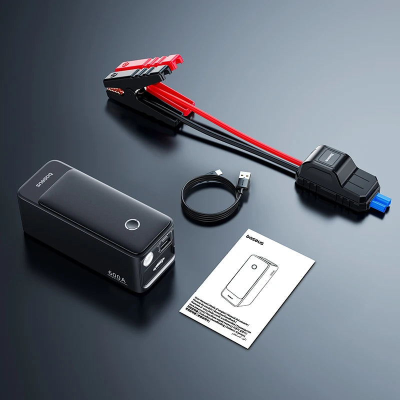 Baseus 600A Jump Starter 6000mAh Car Battery Charger for Auto Emergency Power Bank Booster Starting Device Car Jump Starter sayaragear