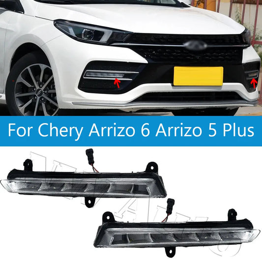 Car Left Right Front Bumper Lights Fog Lights Daytime Running Lights ForChery Arrizo 6 Arrizo 5 Plus sayaragear