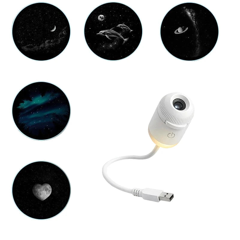 Mini Galaxy Star Projector Two In One Night Light Home Background Atmosphere Light Bedroom Car Decoration Children's Gift sayaragear