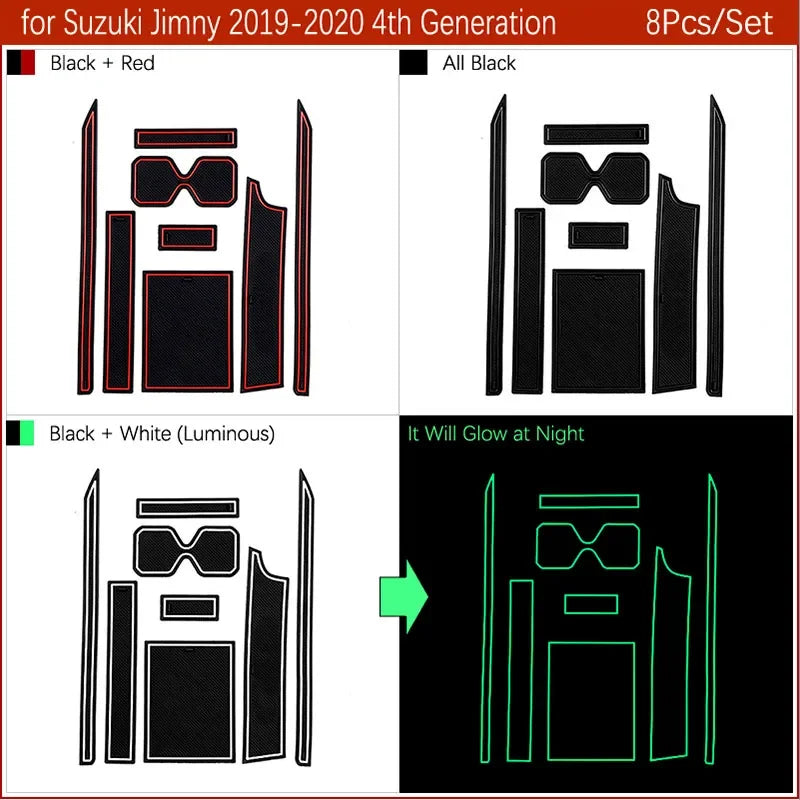 Anti-slip Pat Mat Water Coaster Car Groove Rubber Cushion Stickers Accessories for Suzuki Jimny JB64 JB74 Jimny Sierra 2019 2020 sayaragear
