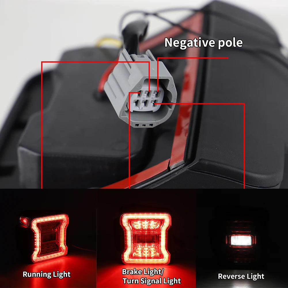 for Jeep Wrangler JK 2007-2018 LED Tail Light Taillight Assembly Rear Lamps Brake Reverse Light Daytime Running Lights sayaragear