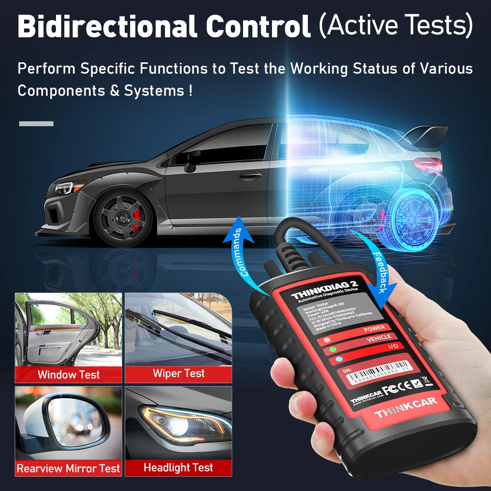 THINKCAR THINKDIAG 2 /KINGBOLEN Ediag Plus CAN FD All Systems 15 Reset Services ECU Coding OBD2 Scanner Car Diagnostic Tool sayaragear