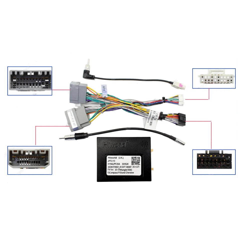 HAOCHEN Car Android Radio Frame For Jeep Commander Compass Grand Cherokee Wrangler/Unlimited 10 inch Stereo Panel Harness Wire sayaragear